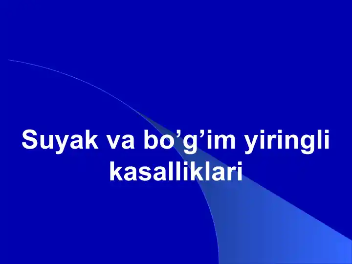 Suyakvabo’g’imyiringlikasalliklari