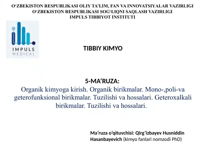 TIBBIY KIMYO
