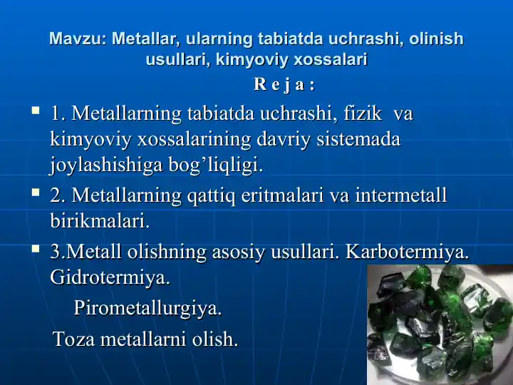 Metallar haqida