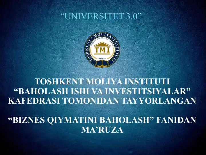 "BIZNES QIYMATINI BAHOLASH"