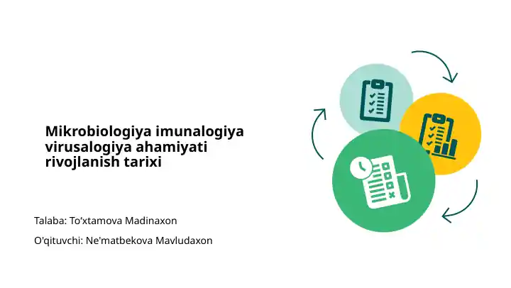 Mikrobiologiya imunalogiya virusalogiya ahamiyati rivojlanish tarixi