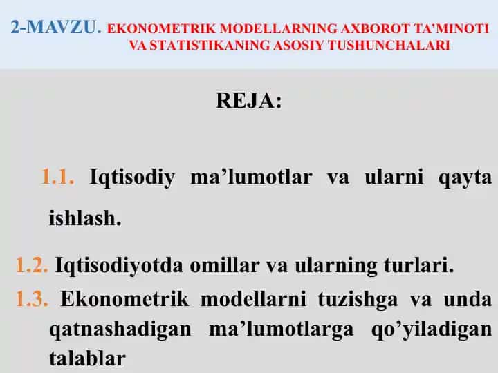 Ekonometrik modellar