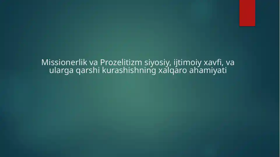 Missionerlik va Prozelitizm