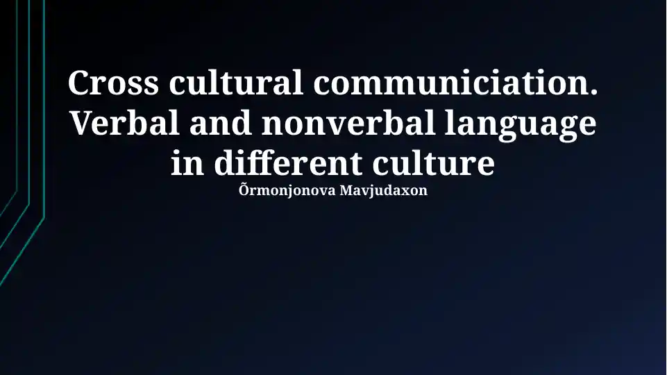 Cross Cultural Communication