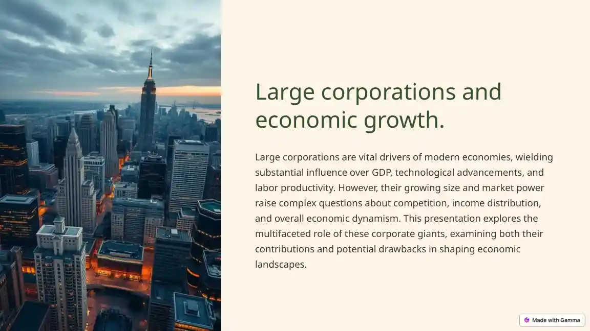 Large corporations and economic growth