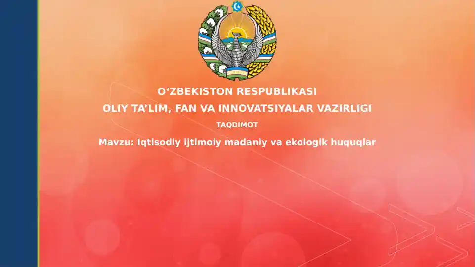 Iqtisodiyijtimoiymadaniyvaekologikhuquqlar