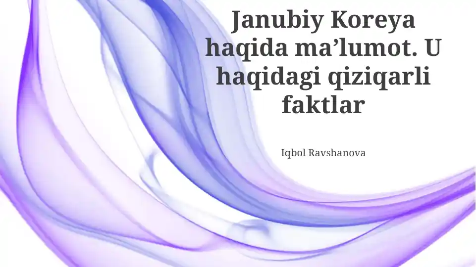 Janubiy Koreya haqida ma’lumot