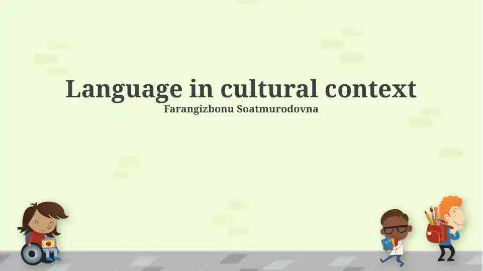 Language in cultural context