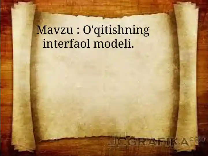 O'qitishning interfaol modeli