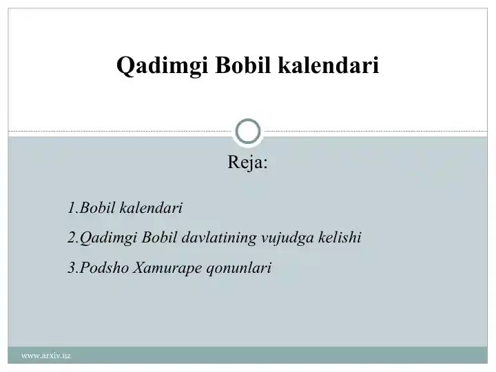 Qadimgi Bobil kalendari