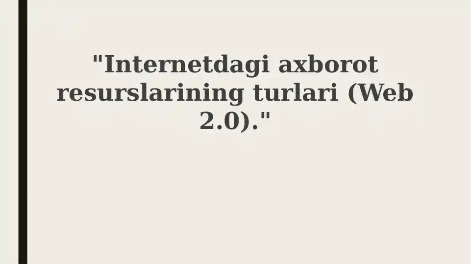 Web 2.0: Tushuncha va Asosiy Xususiyatlar