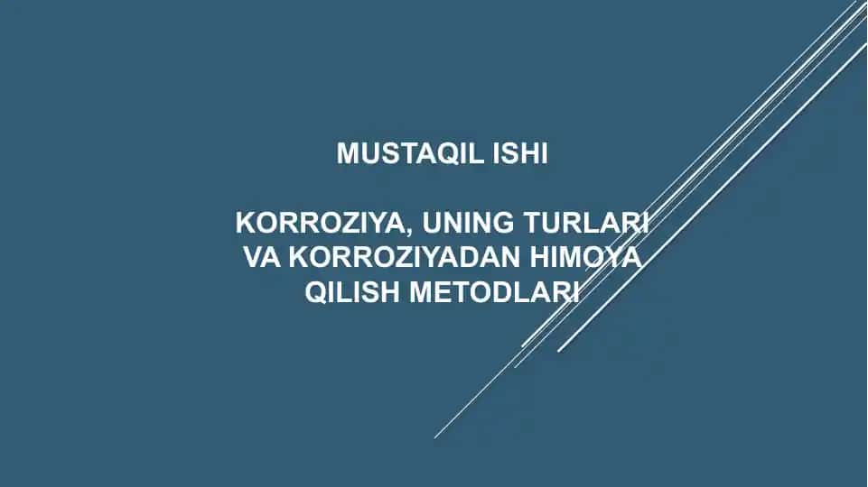Neft va gaz quvurlari korroziyasi