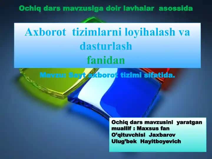 Veb-saytlar axborotizimi va loyihalash