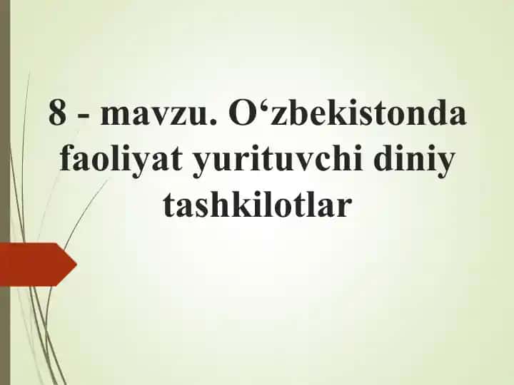 O‘zbekistonda faoliyat yurituvchi diniy tashkilotlar