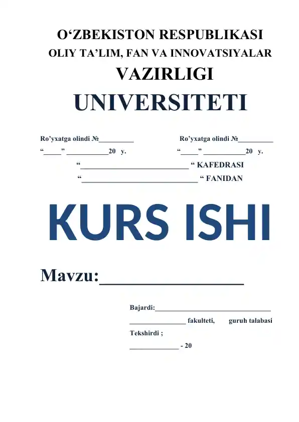 O’qishda umumlashtiruvchi takrorlovchi darslarni ona tili darslarida noan’anaviy shaklda tashkil etish bo‘yicha kurs ishi