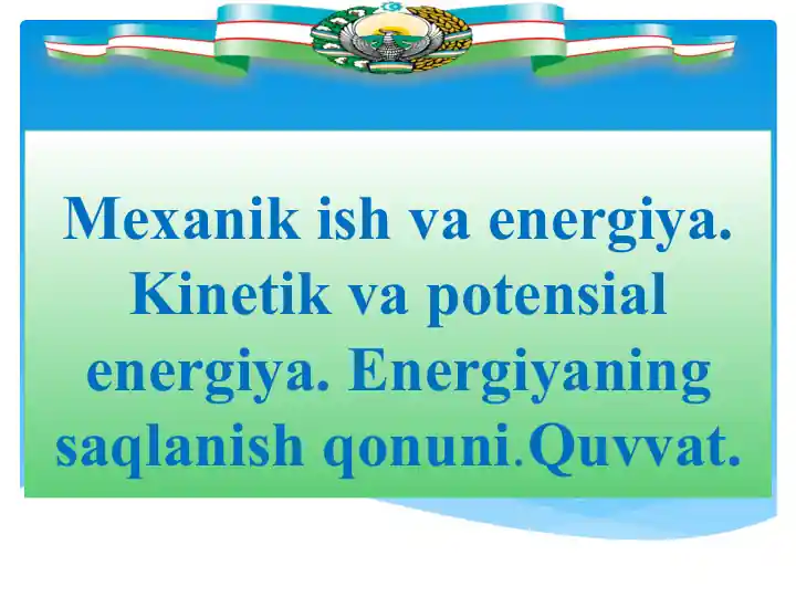 Mexanika va energiya