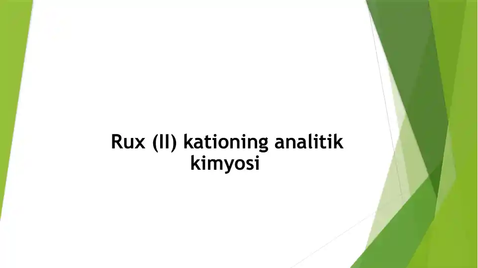 Rux (II) kationing analitik kimyosi