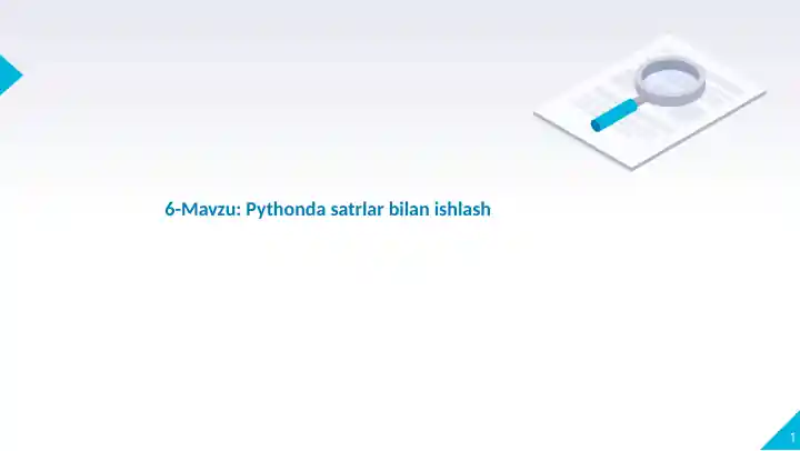 Pythondagi satrlar bilan ishlash
