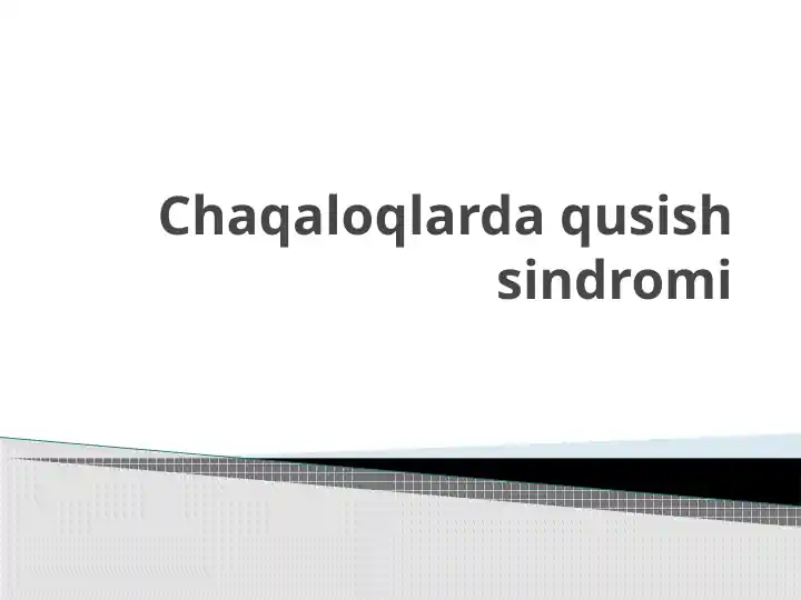 Chaqaloqlarda qusish sindromi