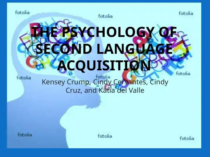 The Psychology of Second Language Acquisition