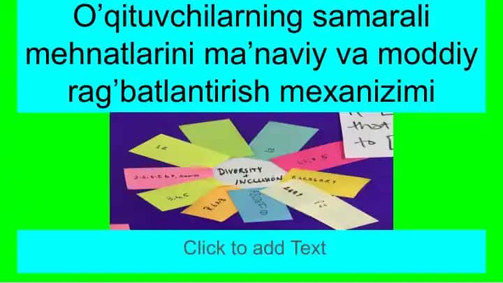 O’qituvchilarning samarali mehnatlarini ma’naviy va moddiy rag’batlantirish mexanizimi
