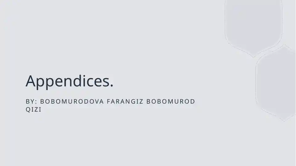 Appendices