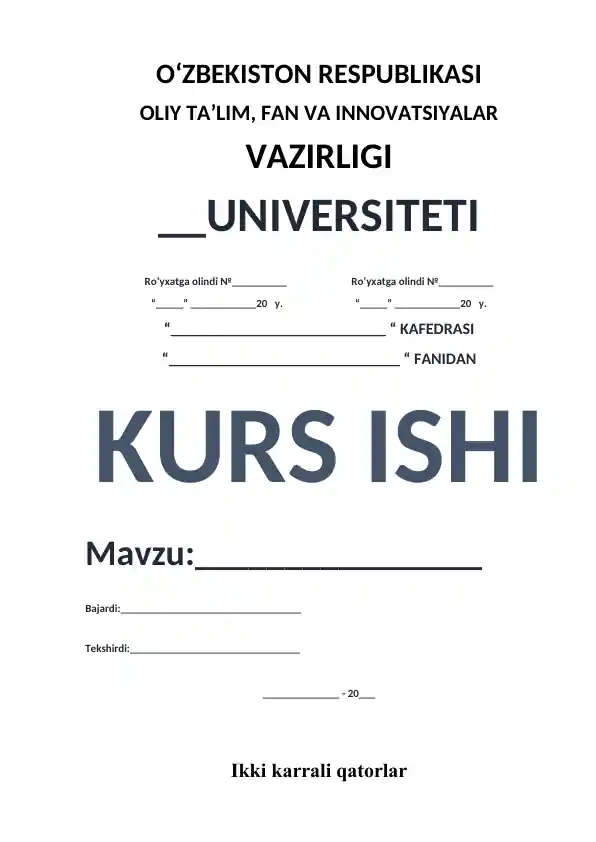 Ikki karrali qatorlar