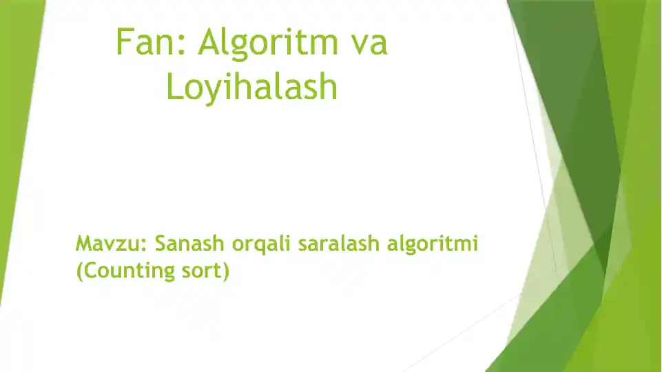 Counting Sort algoritmi