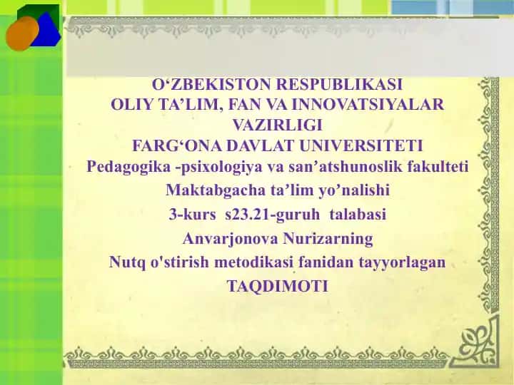 Nutqo'stirish metodikasi
