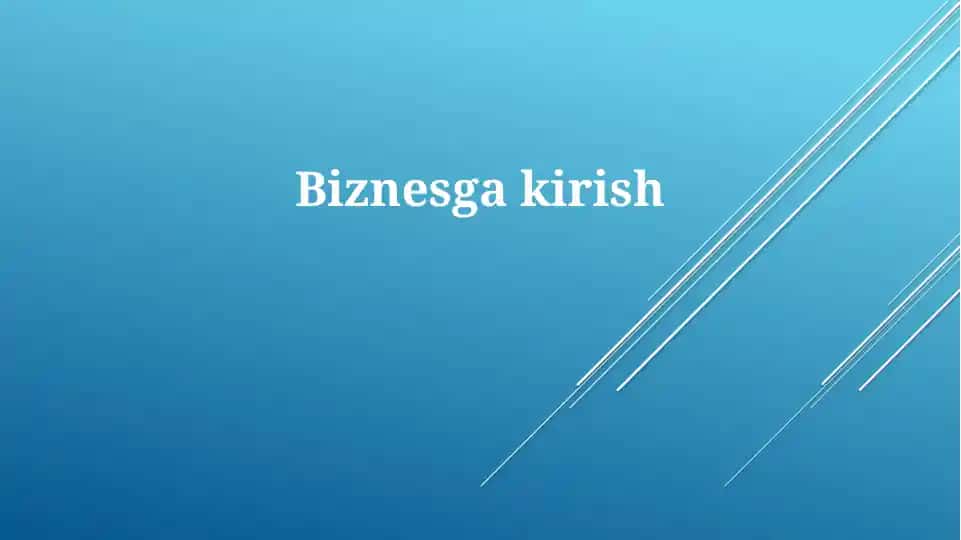 Biznesga kirish