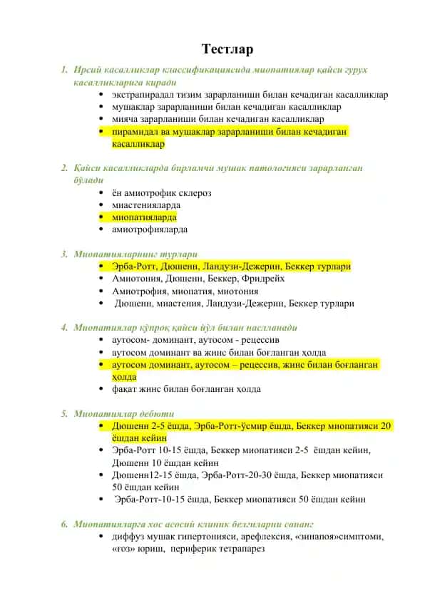 Miopatiya klinikasi