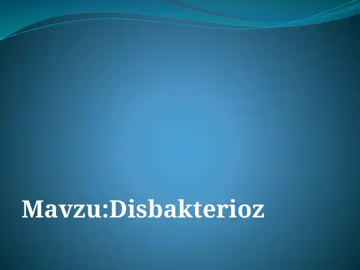 Disbakterioz