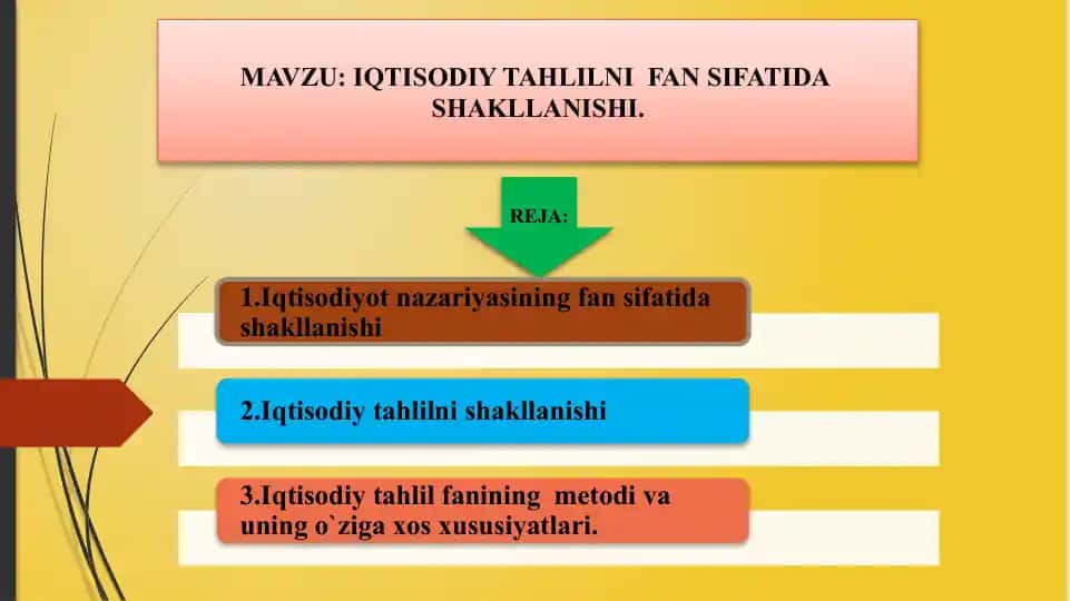Iqtisodiy tahlilni fan sifatida shakllanishi