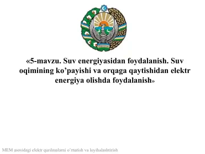Suv energiyasidan foydalanish