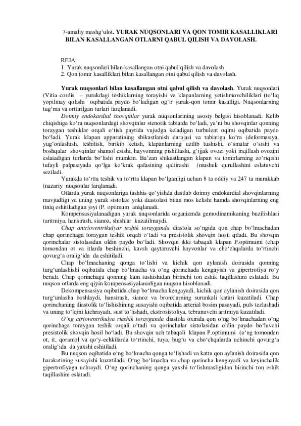 Yurak nuqsonlari va qon tomir kasalliklari