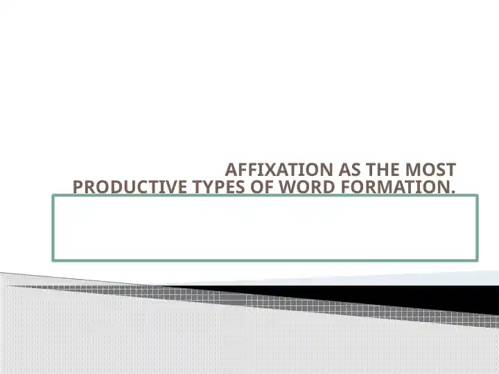 Word Formation