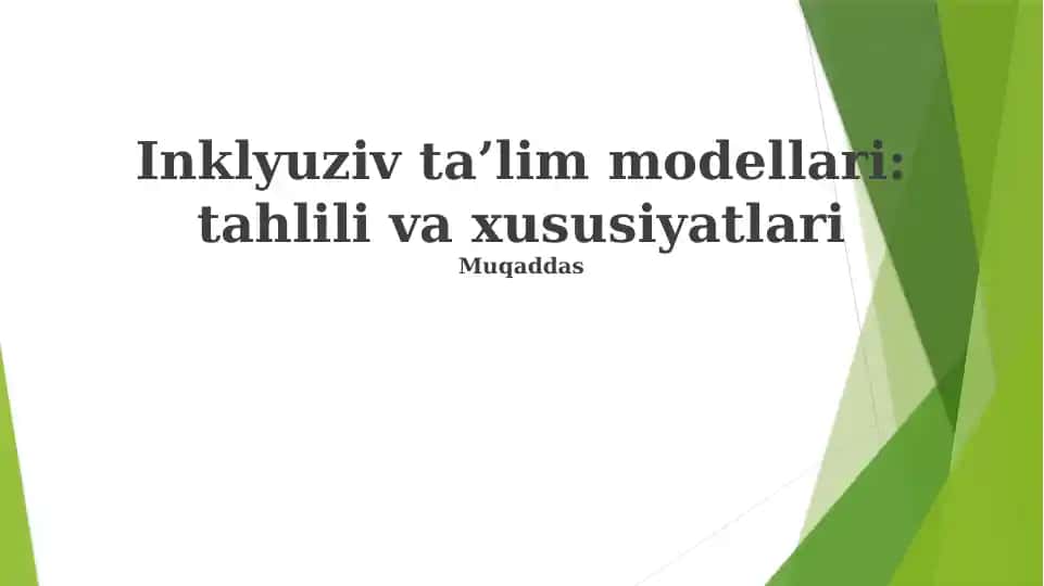 Inklyuziv Maktab Modeli