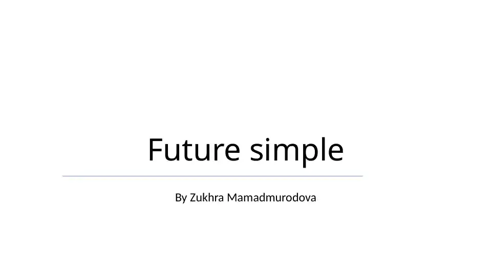 Future simple