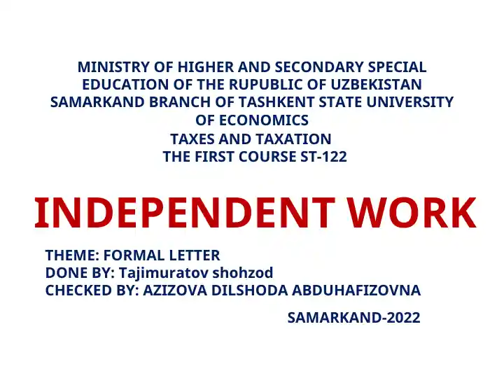 Formal letter