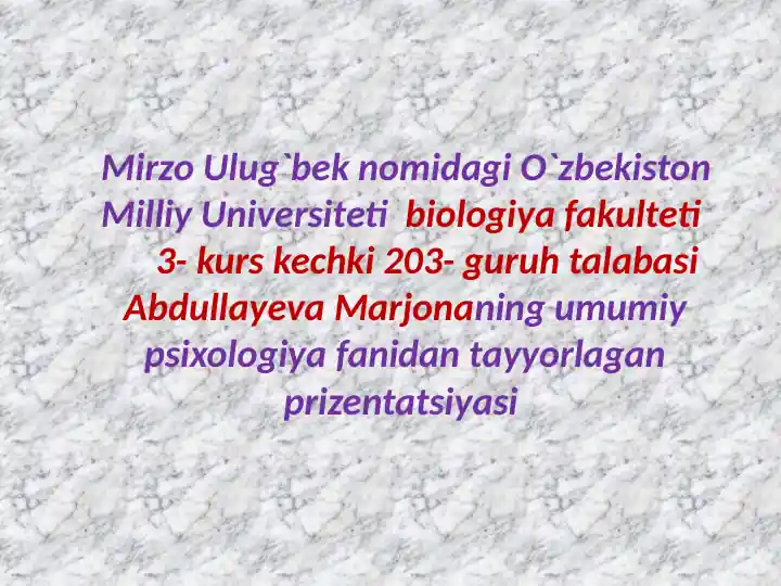 Nutq va tafakkurning psixologik tavsifi