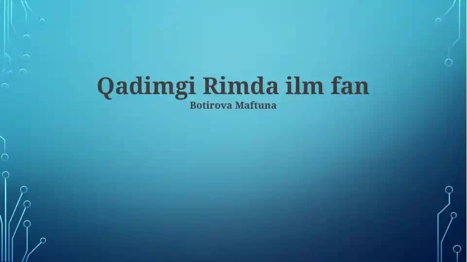 Qadimgi Rimda ilm fan