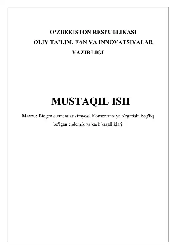 Biogen elementlar kimyosi