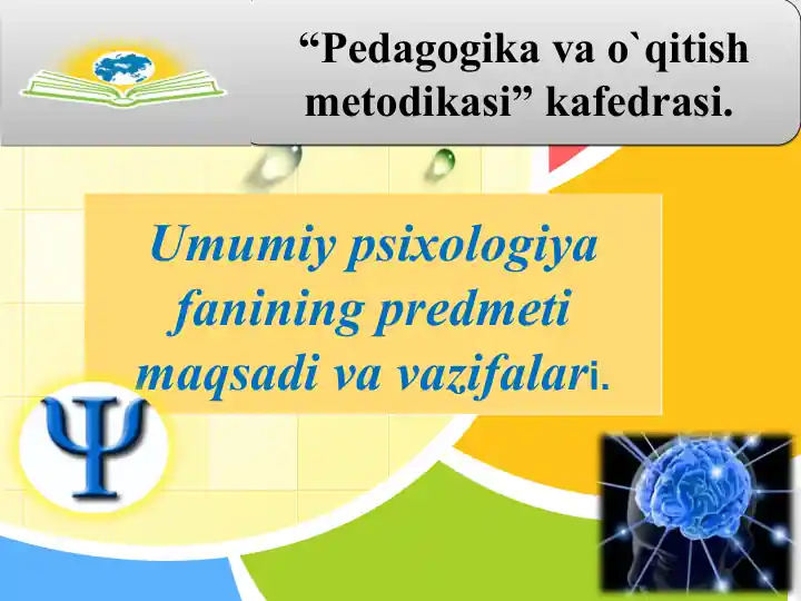 Psixologiya fanining predmeti va vazifalari