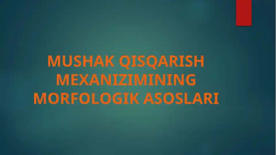 MUSHAK QISQARISH MEXANIZIMINING MORFOLOGIK ASOSLARI
