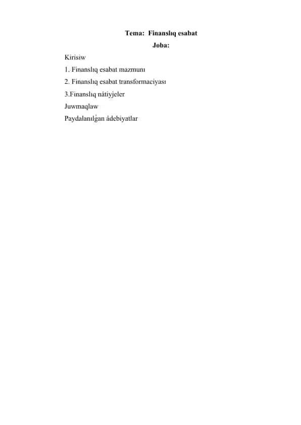 Finanslıq esabat taqdimoti