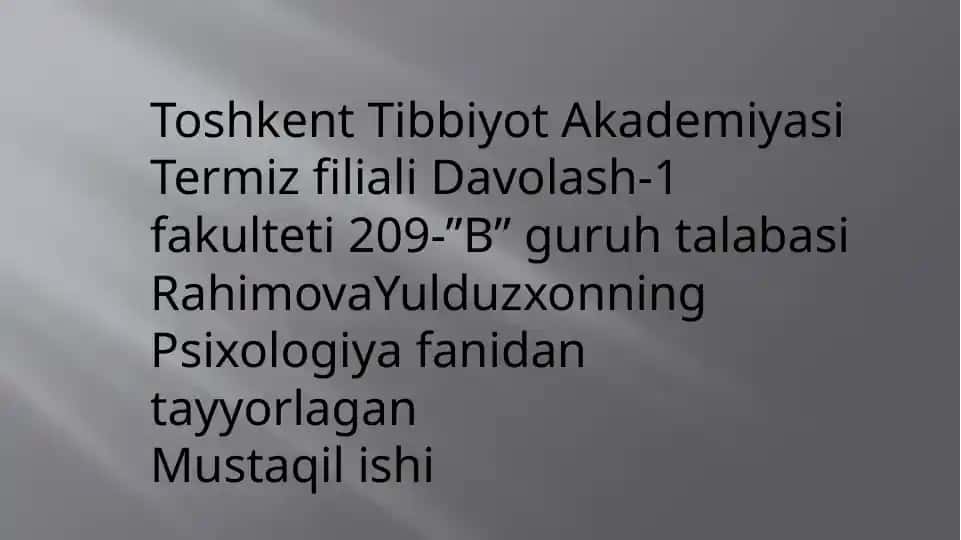Salomatlikni taminlovchi zarur psixologogik pedagogik omillar