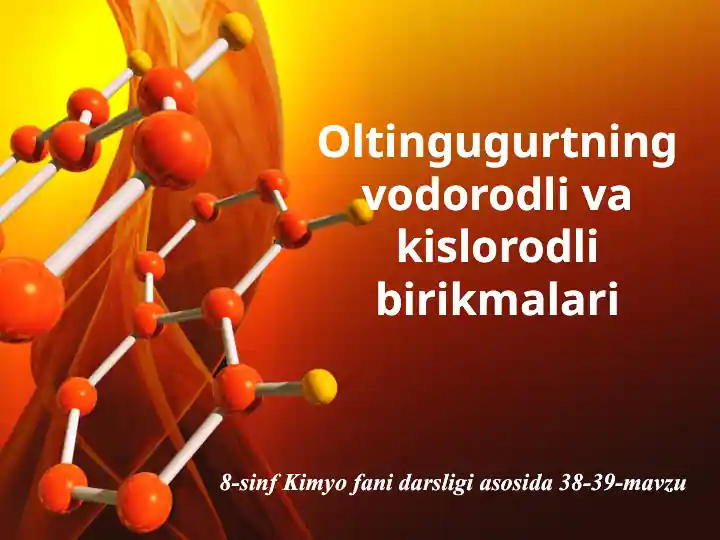 Oltingugurtning vodorodli birikmalari