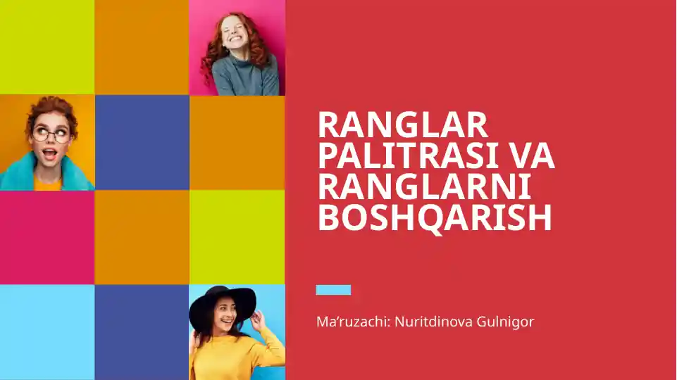 Ranglar palitrasi va ranglarni boshqarish