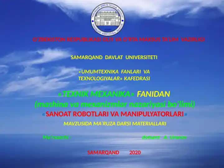 "Sanoat robotlari va manipulyatorlari"