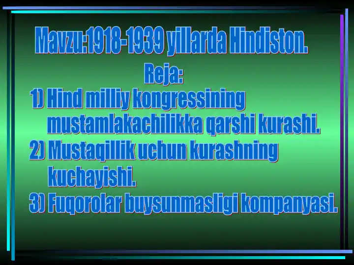 1918-1939 yillarda Hindiston
